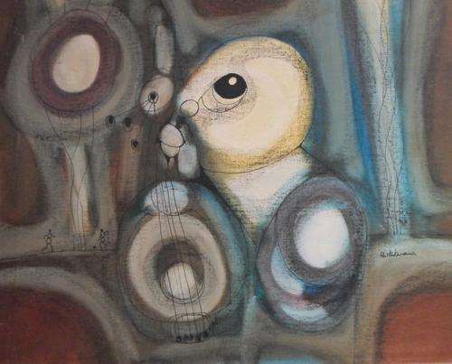 Hargreaves Ntukwana - Rare oil abstract - Invest now!! Rarely available, bid now!!